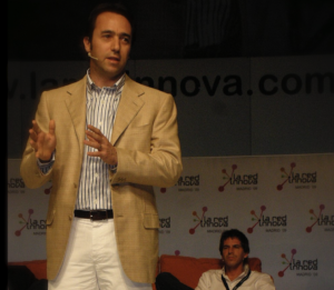 Marcos Galperin speaking on stage